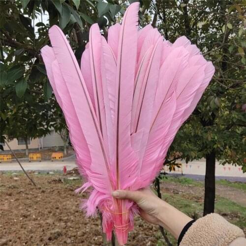 Hot A set of 70 PCS Scarce Pink Natural Eagle Feather 40-60cm/16-24inch For Decoration Wedding Christmas Home Craft New Year