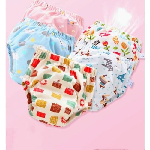 Cotton Baby Diapers Training Pants Nappy Washable Waterproof Reusable Cloth Breathable Eco-Friendly Elasticity 6 Layers Gauze