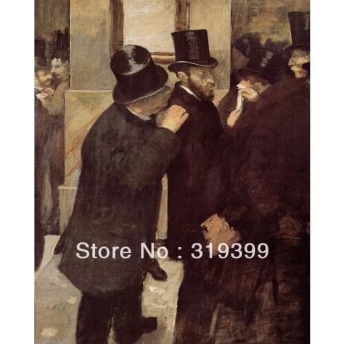 Oil Painting Reproduction on Linen Canvas,At the Stock Exchange by edgar degas ,Free DHL Shipping,handmade,Top Quality