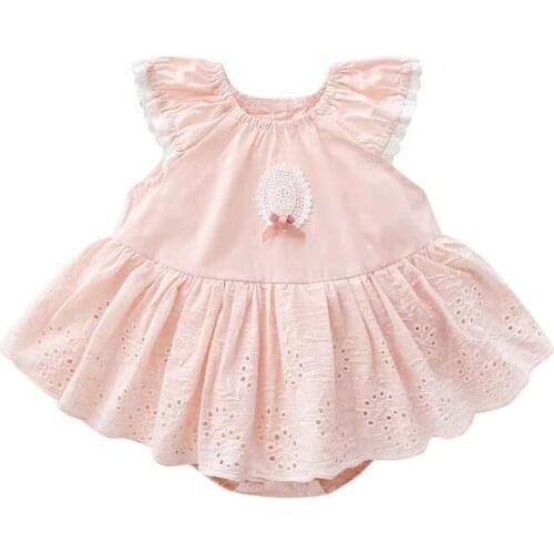 Baby Summer Clothing Cute Infant Newborn Girls Bodysuits Baby Cotton Clothes Outfit Ruffle Baby Jumpsuit Playsuit 0-2Y
