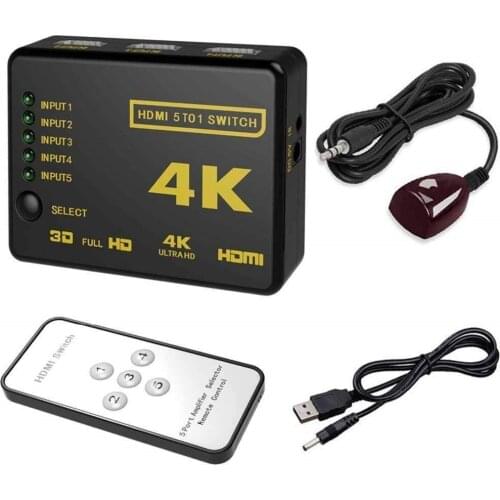 HDMI-compatible Switcher 4K HD1080P 3 5 Port HD Switch Selector Splitter With Hub IR Remote Controller For HDTV DVD TV BOX Z2