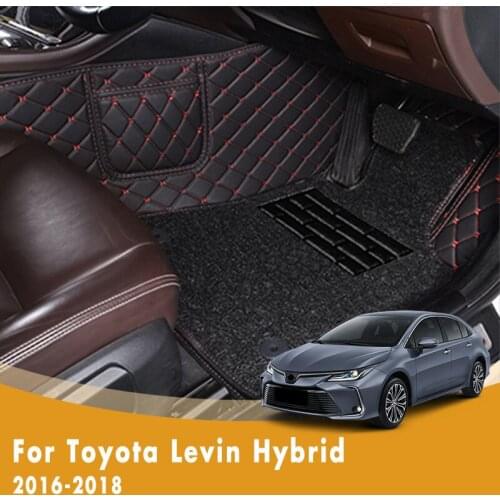 RHD Luxury Double Layer Wire Loop Carpets Car Floor Mats For Toyota Levin Hybrid 2018 2017 2016 Accessories Interior Decoration