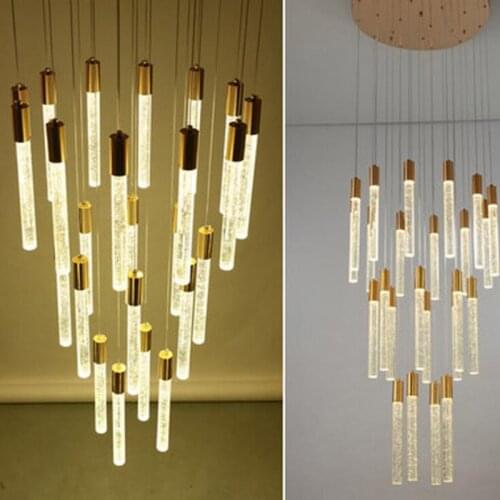 L Duplex floor atmosphere chandelier living room lamp villa staircase light luxury atmosphere simple modern