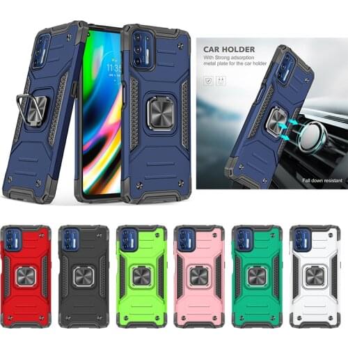 Magnetic Metal Ring Stand Holder Armor Shockproof Case For Motorola Moto G9 Plus E7 Plus G9 Play One Fusion E6S Back Cover Coque