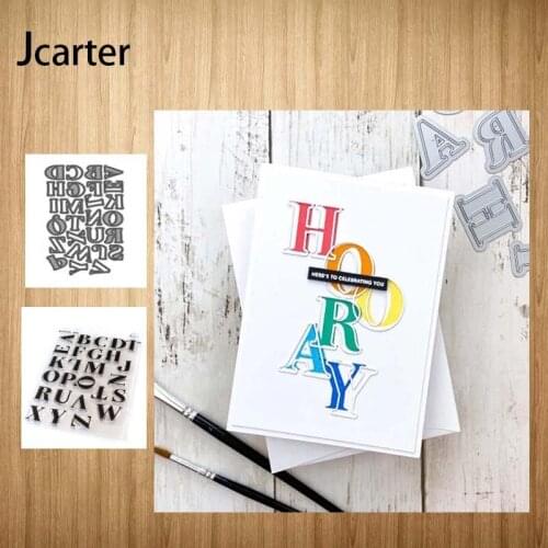 English Letters Metal Cutting Dies and Rubber Stamps Letters for Scrapbooking DIY Stencil Album Make Template Decor Model Craft