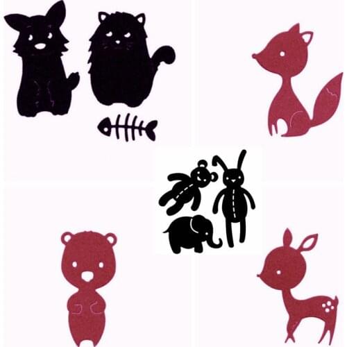 Animals Mixed Various Shape Metal Cutting Dies Stencil Scrapbook Album Embossing For Gift Card Making Handcraft 2019