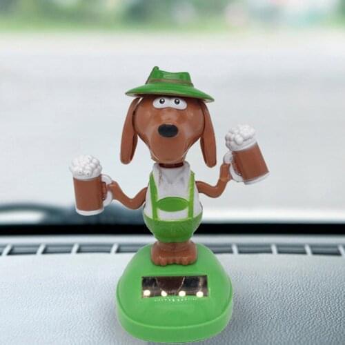 Cute Dog Popcorn Solar Power Swinging Doll Car Interior Ornament Kids Toys Gift Toy for The Car Dog in The Car