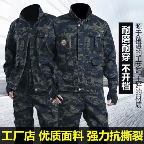 8XL Mens Multicam Uniform Work Clothes Camouflage Suit Coat Thick Electrician Welder Auto Repair Wear-resistant Militar Tactical