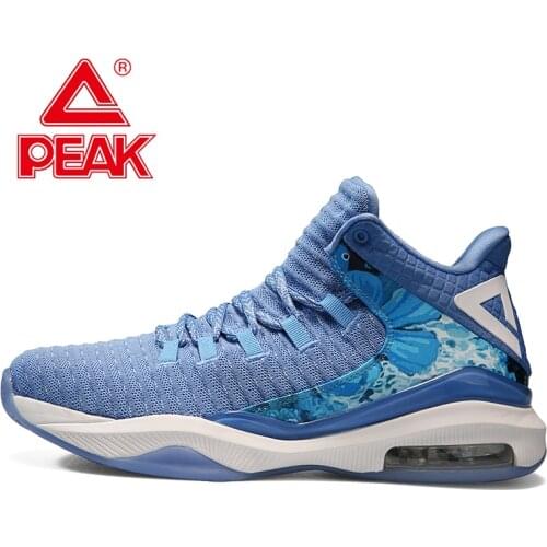 PEAK Mens Air Cushion Basketball Shoes Rebound Boots Outdoor Wearable Non-slip Sneakers Breathable Upper Gym Training Footwear