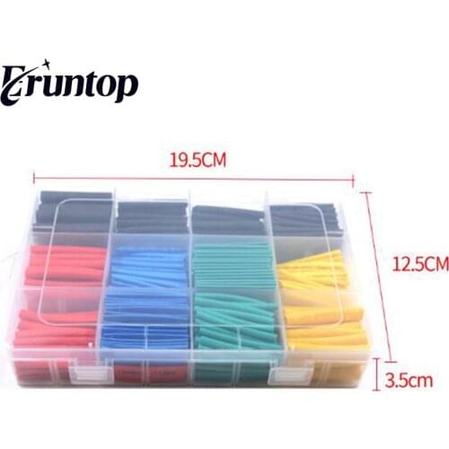 530pcs Heat Shrink Tubing Insulation Shrinkable Tube Assortment Electronic Polyolefin Ratio 2:1 Wrap Wire Cable Sleeve Tubes Kit