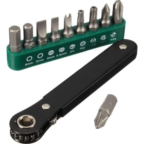 10 In 1 Socket Screwdriver Set L-shaped Angle Head Twin Wrench Driver Set Flat Phillips Torx Screwdriver Hand Repair Tools Set