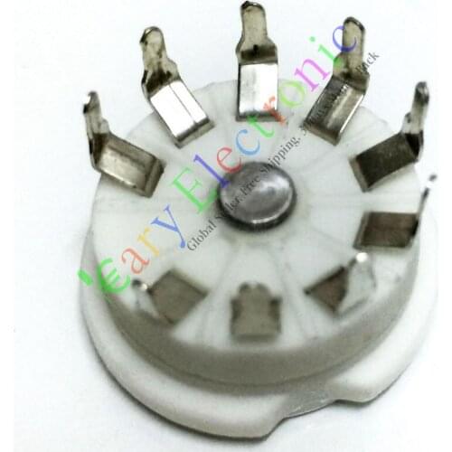 Wholesale and retail 8pc 9pin PCB Ceramic vacuum tube socket valve 12AX7 12AU7 ECC83 Audio amp part free shipping
