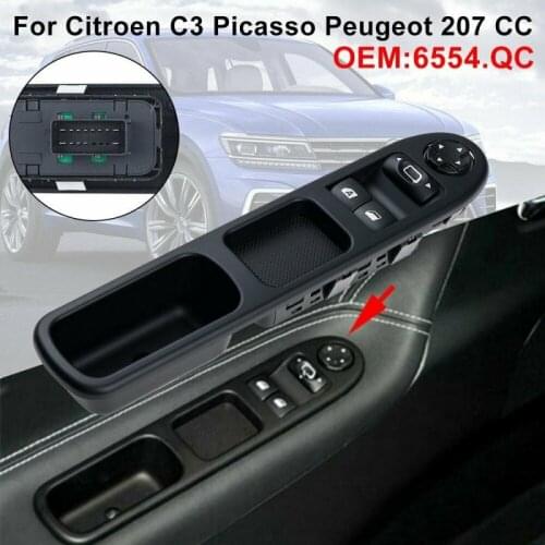 Electric Master Control Power Lifter Window Switch 6554.QC For Peugeot 207 Citroen C3 Picasso 2007-2014 Auto Replacement Parts