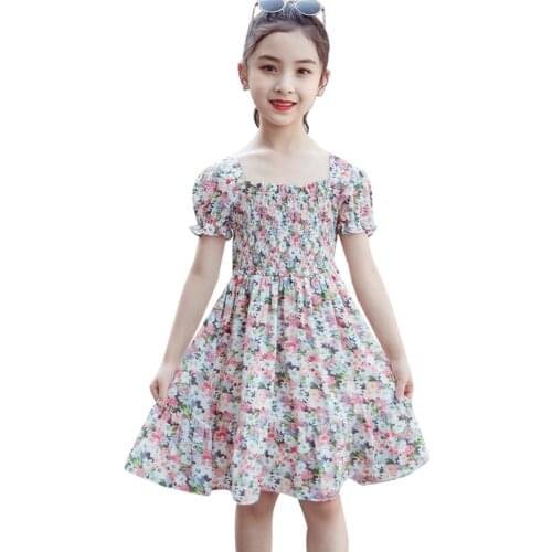 Dress Girl Floral Party Girl Dress Casual Style Kids Dresses Summer Kids Costume 6 8 10 12 14