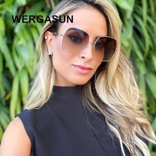 WERGASUN Retro Square Sunglasses Women Men Vintage Gradient Shades Sun Glasses Female Male Luxury Brand Design Eyewear
