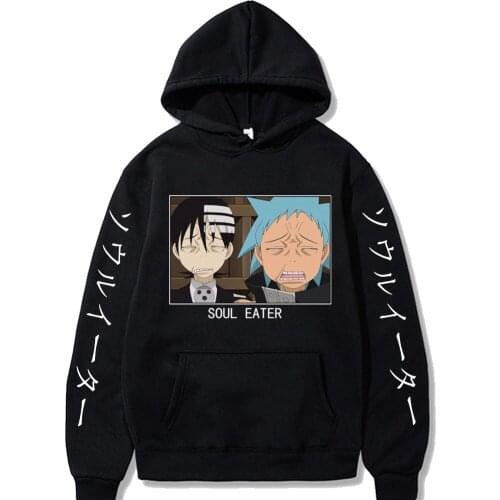 Soul Eater Hoodie Japanese Anime Men Funny Hooded Sweatshirt Hip Hop Creativity Streetwear Male