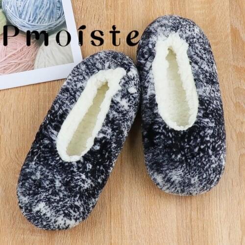 Women Slippers Winter House slippers Suede Sock shoes Plush Warm slippers Floor Unisex Soft Sole Non slip Women Slippers Cheap