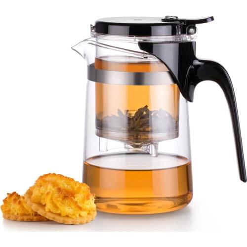 Heatproof Hand blowing Separate Type Glass Teapot with Tea Filter High Quality Clear Body Glass Water Bottle 500ml SH265-154