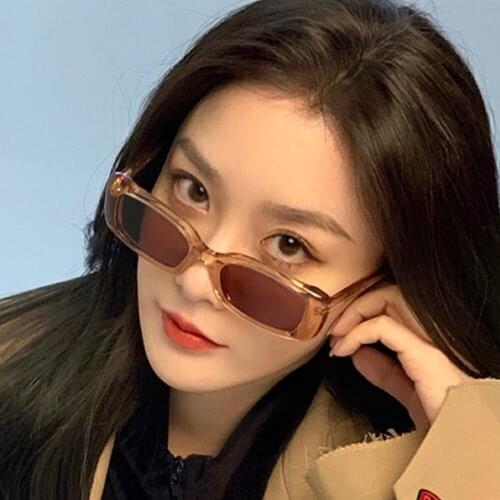 Trending Products 2021 Personality Square Womens Sunglasses Pink Clear Lens Vintage Simple Travel Sun Glasses Ladies Goggle UV