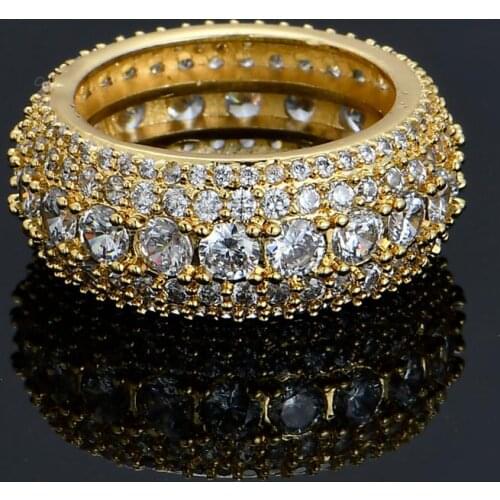 Hip Hop Jewelry Brass Full CZ Rings For Men And Women Rock Style R011