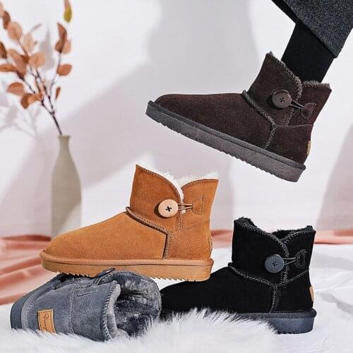 Ladies Warm Fur Suede Wedge Ankle Boot Female Fashion Casual Shoes Comfort Snow Boots Women Winter Snow Boots O4-90