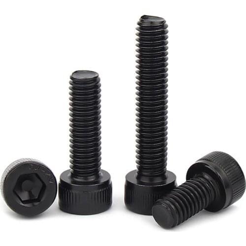 1/20pcs M5 M6 M8 Black 304 A2-70 Stainless Steel Hexagon Hex Socket Head Cap Allen Screw Bolt Thread Length 6-100mm DIN912
