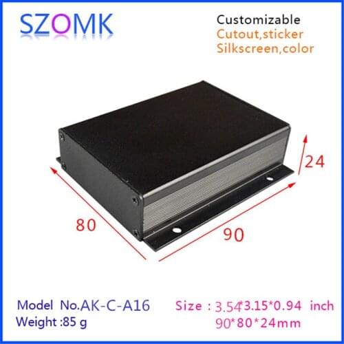 1 piece black diy electrical aluminum enclosure small switch box with anodizing 24x80x90mm