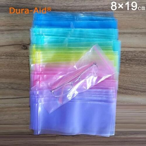 100/500/1000PCS 8x19CM 5 Color rectangular self-sealing bag 3D glasses bag sunglasses bag myopia glasses bag zip lock bag