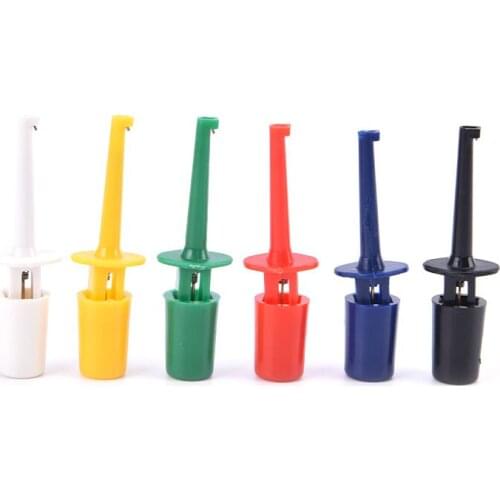 12pcs/pack Small Useful Multimeter Lead Wire Test Probe Hook Clip Grabbers Connectohm Test Tool