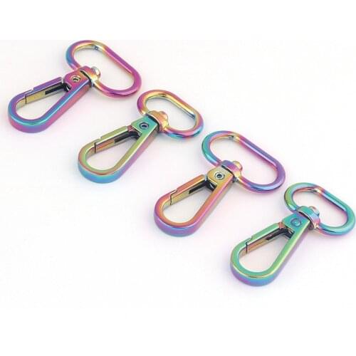 20/25MM Rainbow Swivel Clasp Claw Lobster Clasp Trigger Strap Webbing Handbag Purse Dog Collar Supply Hardware Jewelry Charm