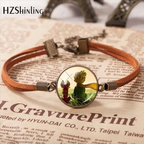 2020 Hot Sale Fashion The Little Princes Leather Bracelet Hand Craft Glass Pendant Bracelet Mens Ladies Fashion Jewelry Gift