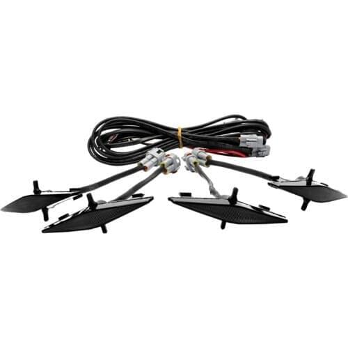 4Pcs Grille Led Amber Lights Light For Toyota 4Runner TRD Pro 2014-2019 Smoked Black Shell