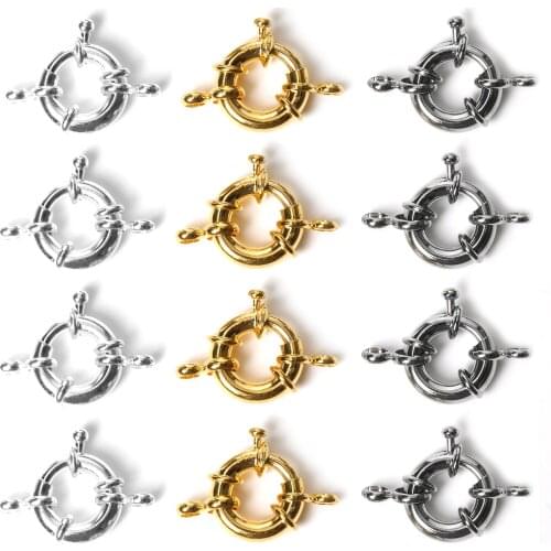5pcs/lot Copper Sailor Clasps Connector Fit Charm Bracelets End Clasps DIY Jewelry Making Findings Round Clavicle Necklace Clasp