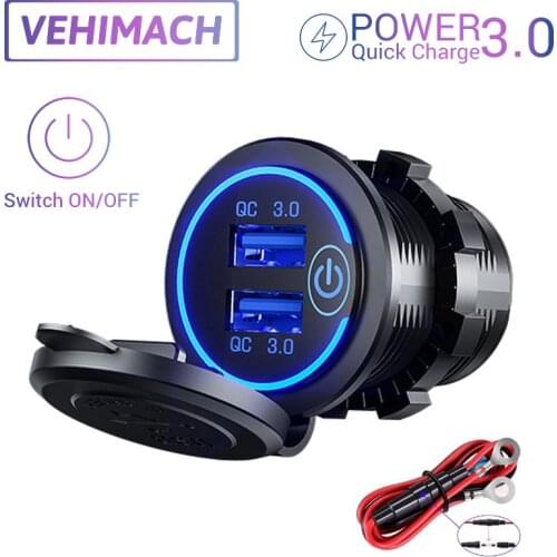 12V/24V to 5V Car Charger Dual QC3.0 Quick Charge Car Power Adapter 2-USB Ports Cigarette Lighter Charger for Phone Tablet DVR