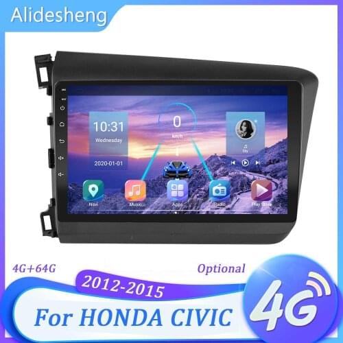 For HONDA CIVIC 2012 2013 2014 2015 Android 9.0 Car Multimedia Player Navigation 4G+64G 2 din DSP WIFI 4G SIM Radio Video Player