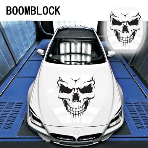 BOOMBLOCK 3 size Car Skull Head Engine Hood Door Window Sticker For hyundai ix35 creta BMW e46 e39 e60 e90 e36 Renault Megane 2