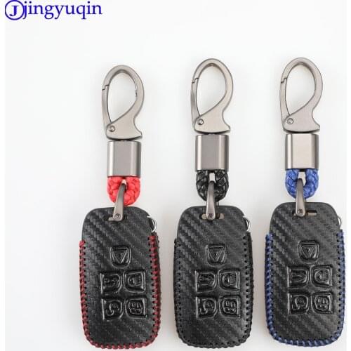 Jingyuqin Carbon Leather Car Key Case for Land Rover A9 Range Rover Evoque Freelander 2 Jaguar XE XJ XJL XF C-X16 V12 Guitar Typ