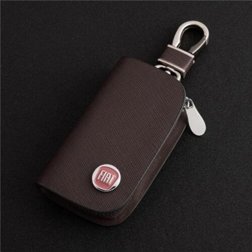 Genuine Leather Car Key Bag Key Wallet Key Case for Fiat 500 Panda Uno Palio Tipo Doblo Boyue Bravo Punto Linea 595 Accessories