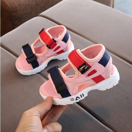 Childrens beach shoes 2021 summer new childrens shoes fashion girls casual sandals boys non-slip sandals white black