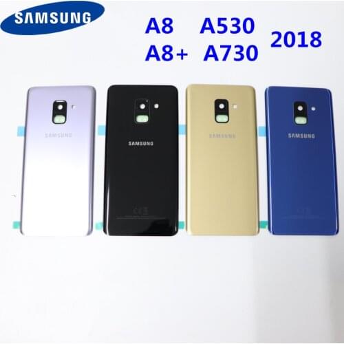 SAMSUNG Galaxy A8 A530 A530F A8 plus A730 Back Glass Battery Cover Rear Door Housing Case For SAMSUNG A8+ 2018 Back Glass Cover