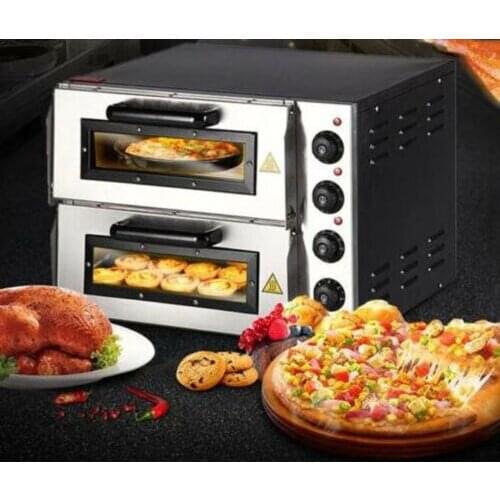 CE 220V 16" Double Electric Pizza Oven Commercial Ceramic Stone Free shipping