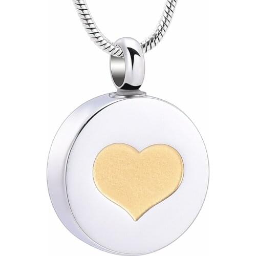 IJD10743 Custom Forever in my heart Keepsake Memorial Urn Necklace Round Cremation Pendant for Beloved Ones Ashes
