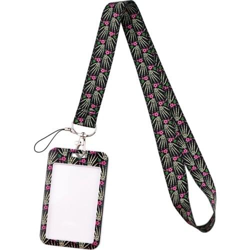 JF435 Organ Hand Cartoon New Fashion Flower Lanyards Bus ID Name Work Card Holders Accessories Decorations Gifts