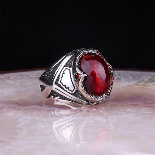 Red Zircon 925 Sterling 925 K Silver Ring