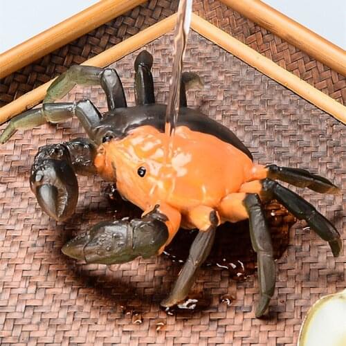 Creative crab color change funny ornament resin tea pet home decoration for tea tray Chinese ornament on sales