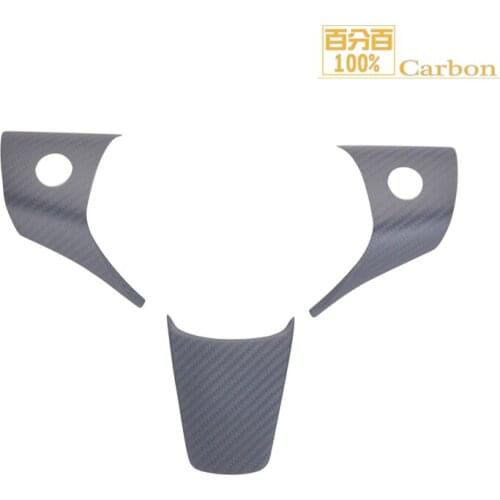 FOR TESLA MODEL 3 MODEL Y MATTE CARBON FIBER STEERING WHEEL TRIM COVERS 2017-2021