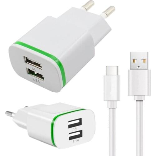 5V 2.1A EU Plug LED Light dapter SmartPhone Wall Charger for Nokia 4.2 3.2 3.1 2.1 1 plus 2 3 5 6 5.1 fast Micro USB phone Cable