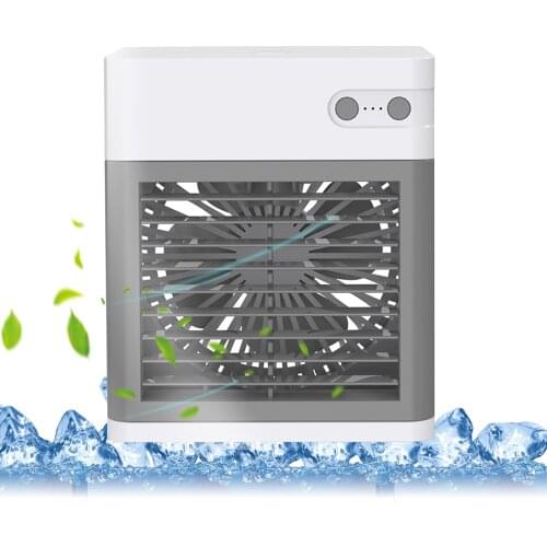 Desktop Air Cooler Small Personal Fan USB Desk Fan Quiet Air Cooler Cooling Fan LED Night Light Fan for Home Room Office