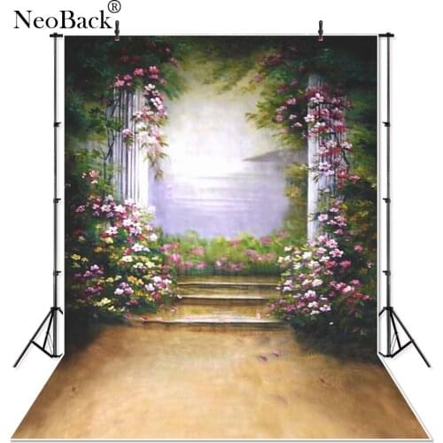 NeoBack Thin Vinyl 5x7ft thin vinyl non-washable Scenic forest garden view children background Computer Painted Backdrops P0703