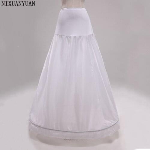 NIXUANYUAN New Arrival High Waist 1 Hoop Petticoat A-Line Wedding Bridal Underskirts Stock Vestidos Length 110cm